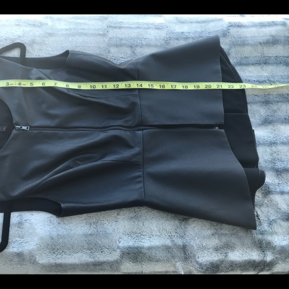 Black Faux Leather Vest Jacket